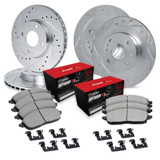 R1 Concepts WGUH2-74083 Brake Rotors - D/S - Silver W/ Optimum Oe Pads & Hdw
